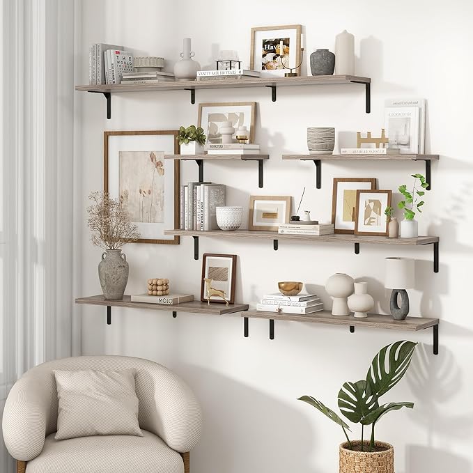 Fun Memories Deep Floating Shelves, 55W x 8D Floating Shelves Set of 2