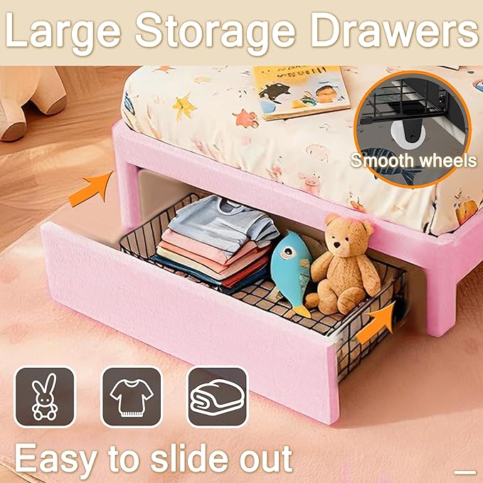 Twin Multifunctional Upholstered Bed,Children’s Bed