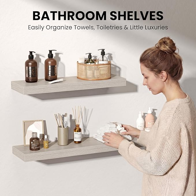 Fun Memories 72Inch Long Floating Shelves, 8 Inch Deep Shelves