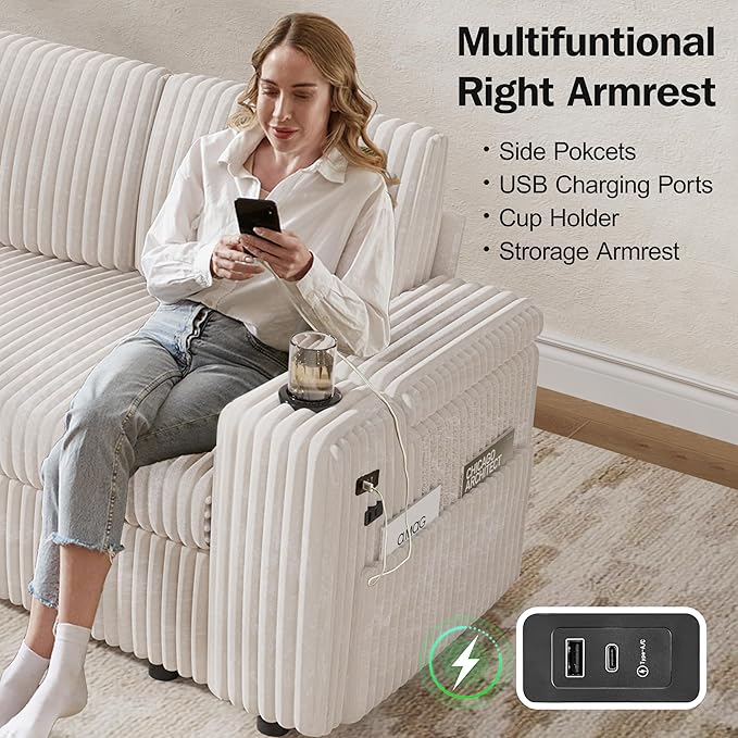Vipbear 86" Modular Sectional Sleeper Sofa