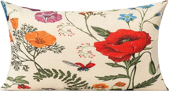 All Smiles Lumbar 12x20 Throw Pillow Covers Set of 2 Outdoor Summer Spring
