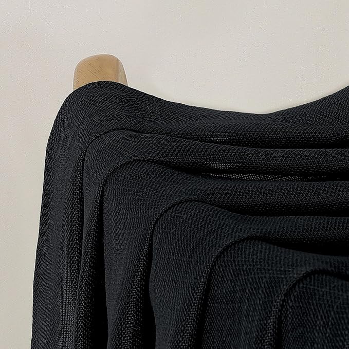 Chyhomenyc Black Semi Sheer Curtains 72 Inch Length 2 Panels Set, Light