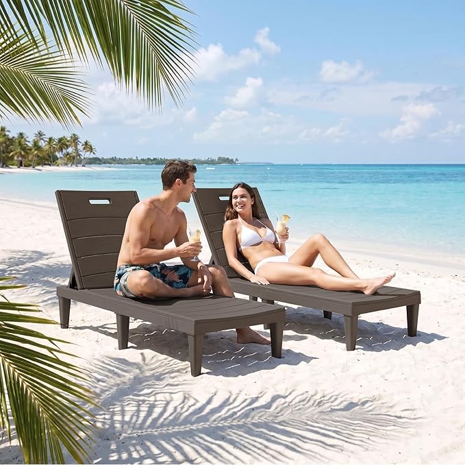 Greesum Outdoor Chaise Lounge Chairs Set of 4