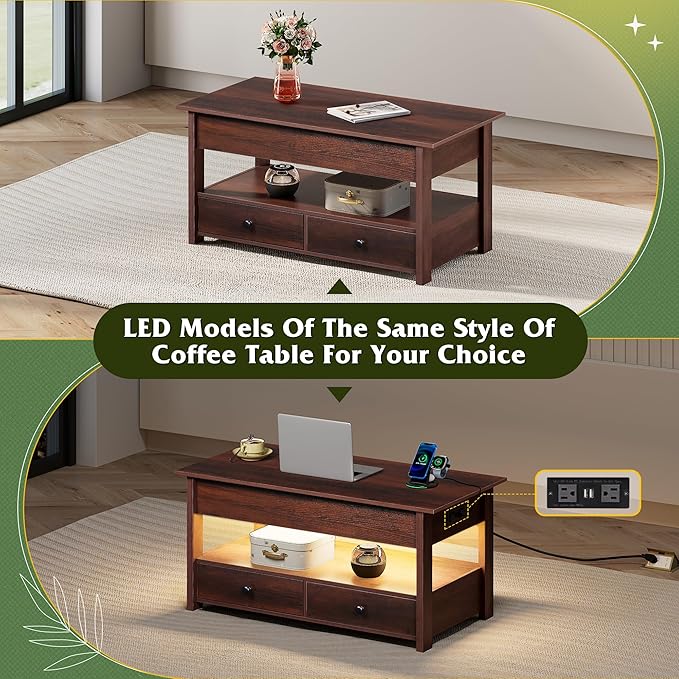 WLIVE Coffee Table, Lift Top Coffee Table
