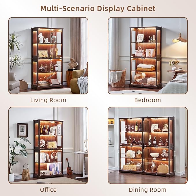 LELELINKY Farmhouse Display Cabinet Set of 2