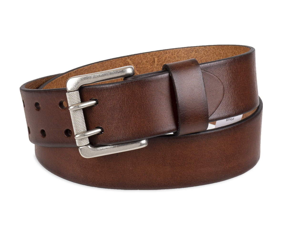 Levi's Men's Double Prong Casual Belt, Brown Rivets, 34