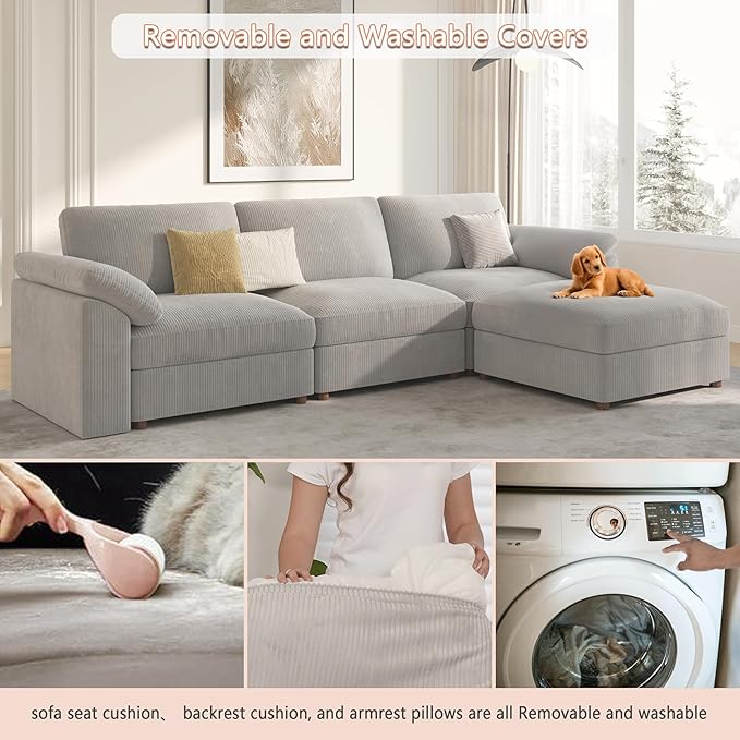 EASE MOOSE Modular Sectional Sofa, Oversized U Shape Sectional Couch