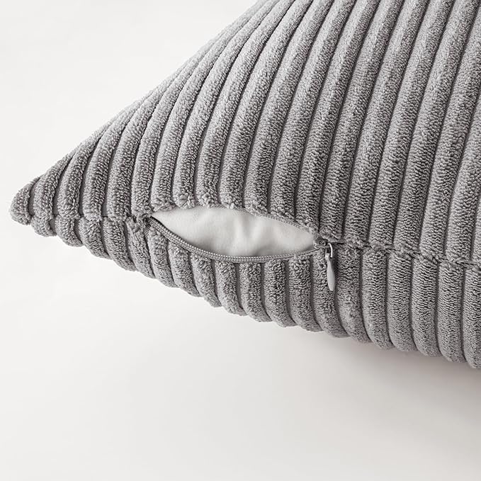 MIULEE Pack of 4 Neutral Grey Gradient Decorative Throw Pillow Covers 20x20