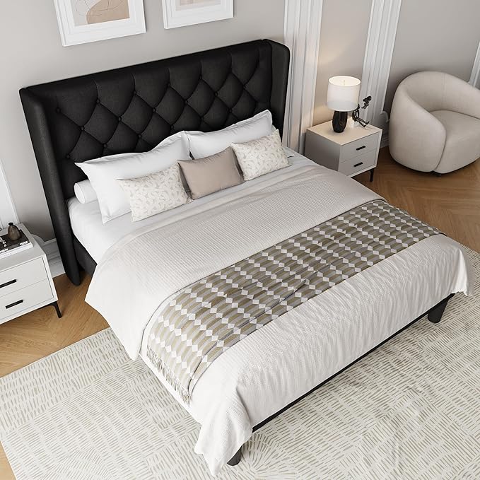 Einhomn Black Platform Bed Frame Full Size