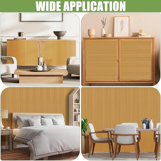 2 Pack Bamboo Wall Panel for Interior Wall Decor, Renewable Pole Wrap