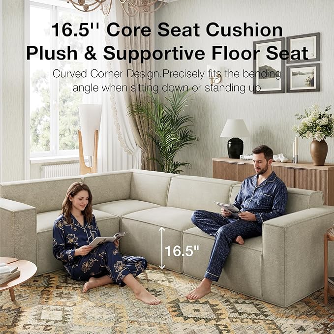Novilla Modular Sectional Sofa, No Assembly Cloud Sectional Couch