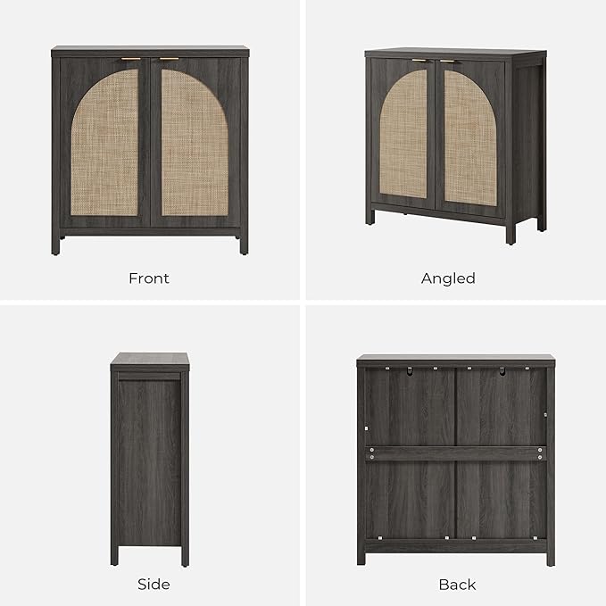 SICOTAS 102"W Rattan Sideboard Buffet Cabinet Set of 3, Modern Credenza Storage