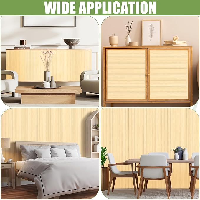 2 Pack Bamboo Wall Panel for Interior Wall Decor, Renewable Pole Wrap