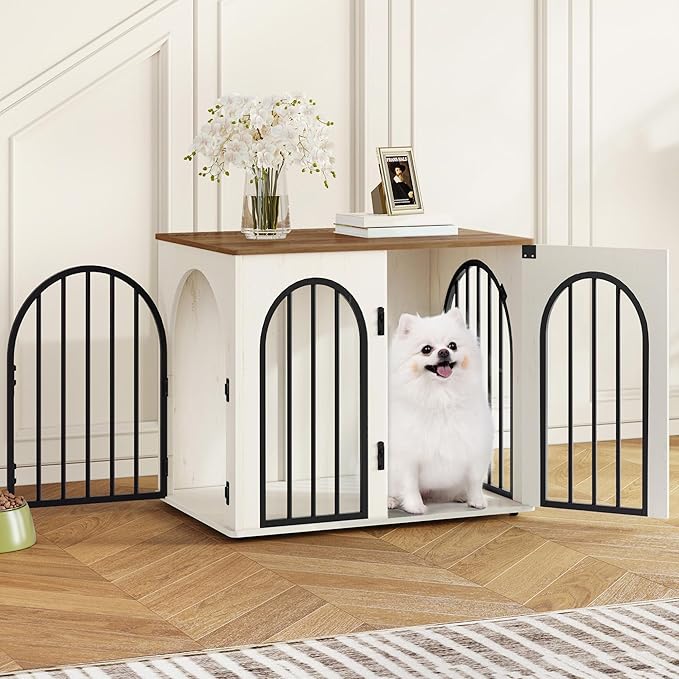 Hzuaneri 26.8'' Wooden Dog Crate Furniture, Indoor Dog Kennel Dogs Cage