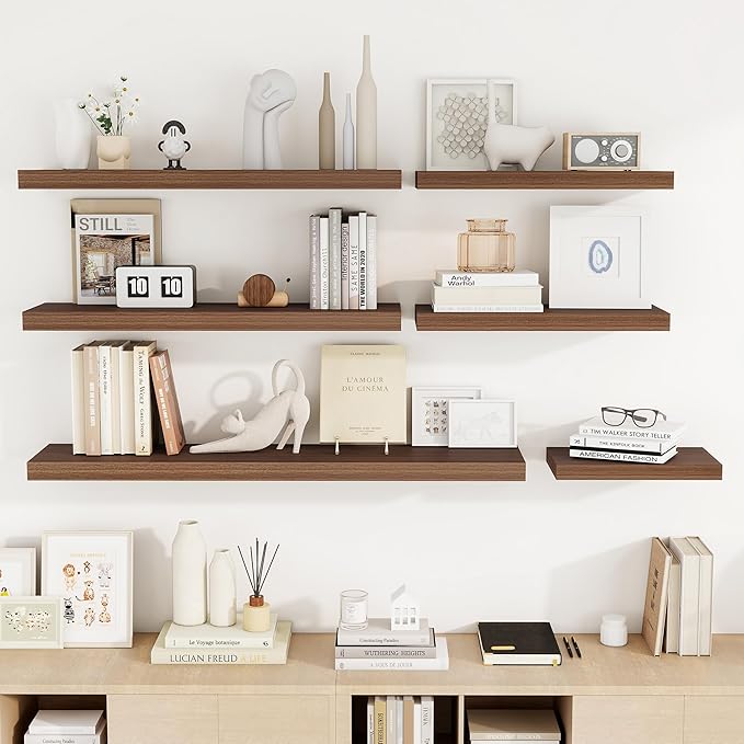 Acovy 24 Inch Floating Shelves, Wooden Shelves