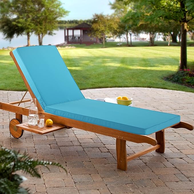 Chaise Lounge Cushion for Outdoor Furniture, Waterproof Fade and Tear Resistant