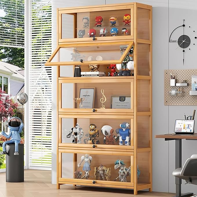 Display Cabinet with Acrylic Door, 5-Tier Curio Display Cabinet, Display Case