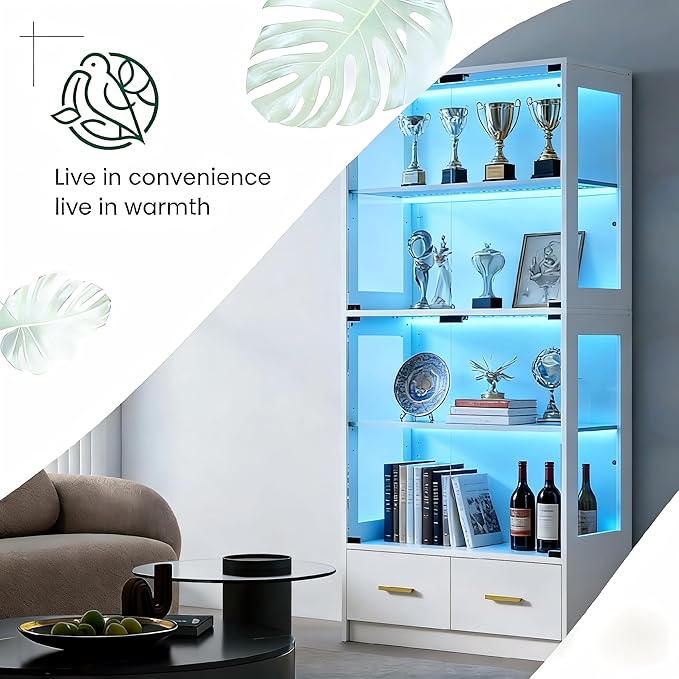 Lamtor Display Cabinet with Glass Doors