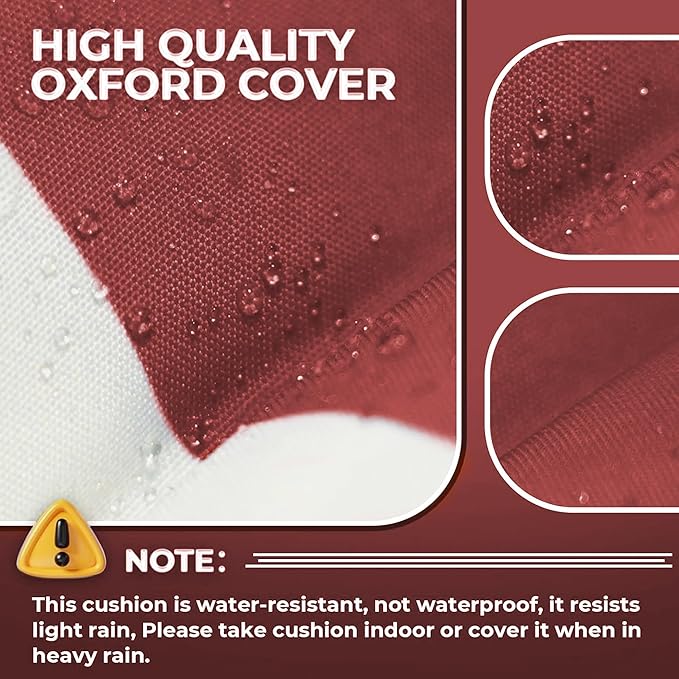 Outdoor Chaise Lounge Chair Cushion Set of 4, Waterproof 74.4 x 22 x 4.7 Inches