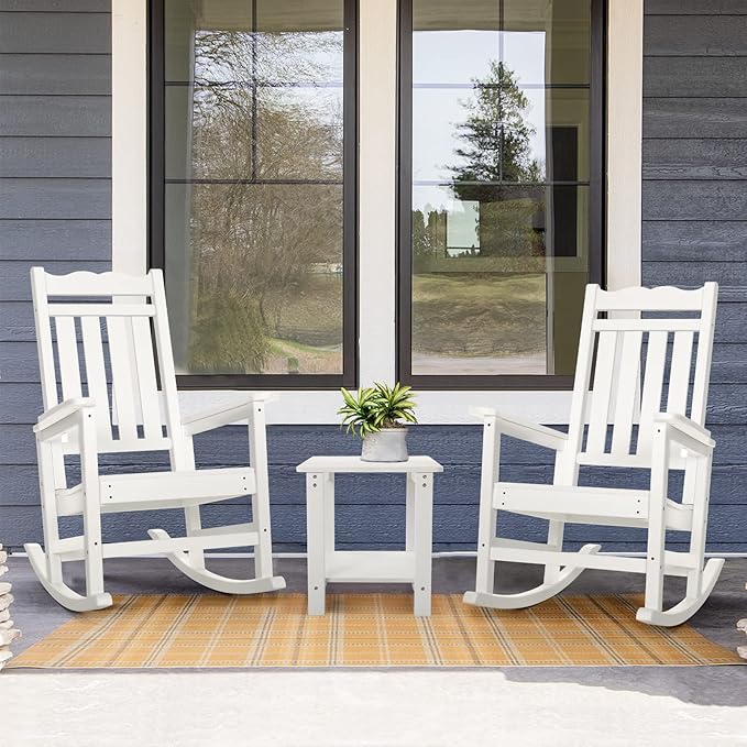 Stoog Set of 2 Outdoor Rocking Chairs, HIPS Plastic Porch Rocker