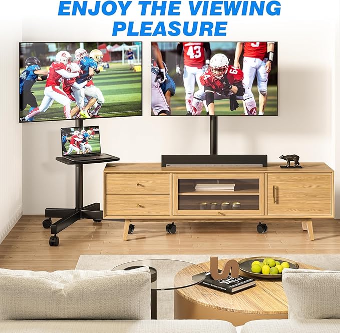 Rfiver Mobile TV Stand for 23-65 Inch LCD LED Flat/Curved Panel Screen TVs up
