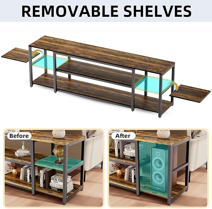 Aquzee 85 inch TV Stand, Entertainment Center
