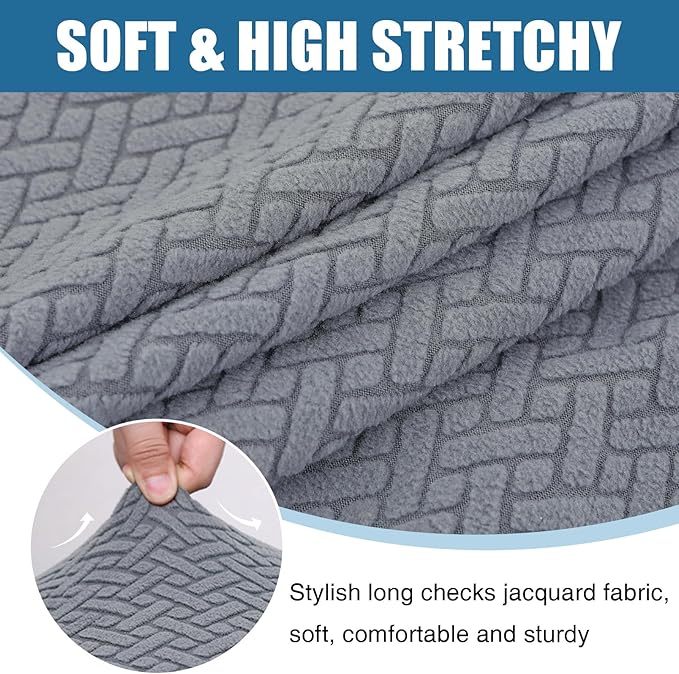 Smiry Waterproof Couch Cushion Covers, Stretch Jacquard Thick Sofa Cushion
