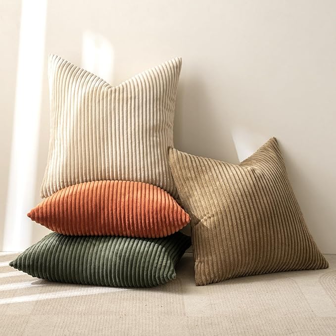 MIULEE Boho Farmhouse Throw Pillow Covers 18x18 Inch Set of 4 Rustic Modern