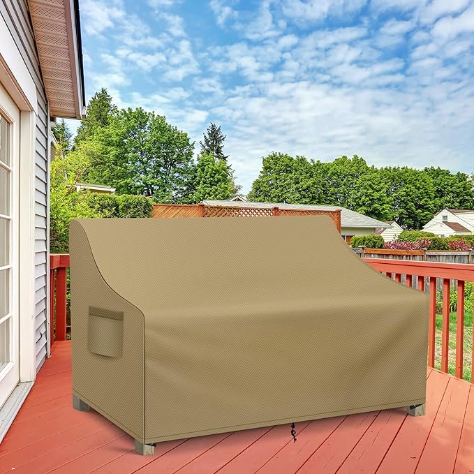 WLEAFJ Patio Sofa Cover Waterproof, 3-Seater Outdoor Sofa Cover, Heavy Duty
