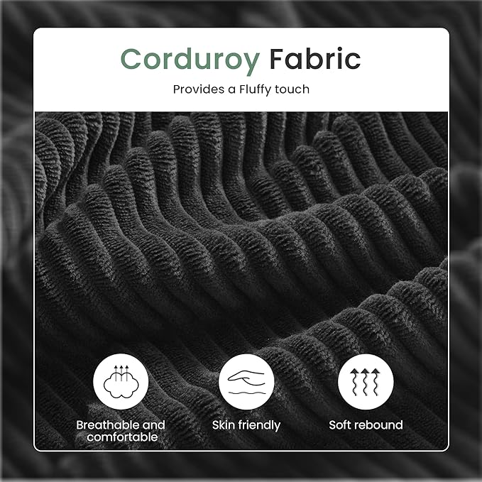 YOUDENOVA 3 Pieces Corduroy Couch Set