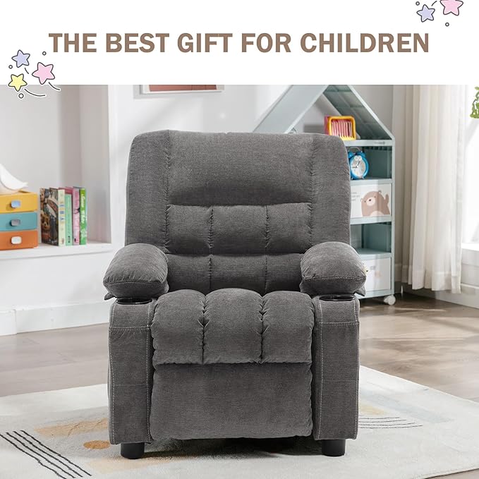 BOSMILLER Kids Recliner Chair, Push Back Toddler Recliner