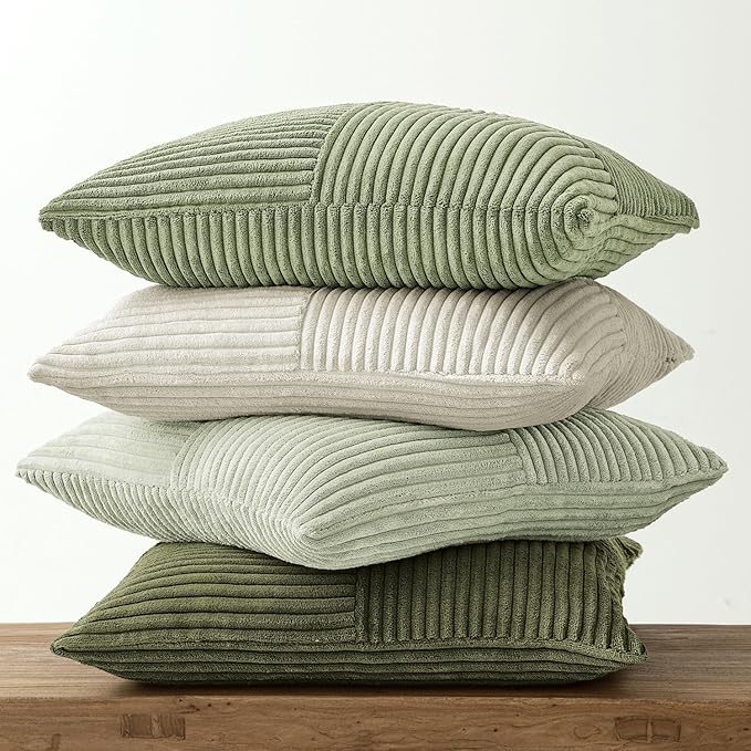 MIULEE Summer Light Green Decorative Throw Pillow Covers 18x18 Inch Set of 4