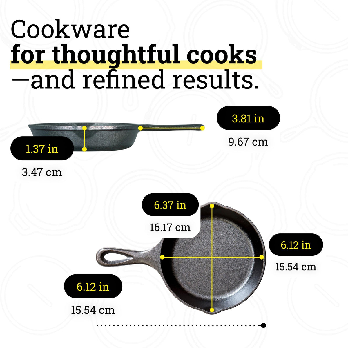 Lodge Seasoned Cast Iron Skillet - PFAS-Free, Non-Toxic Cookware - Use with an Oven, Stove, Grill, or Campfire - Naturally Non-Stick & Oven Safe - 6.5 Inches