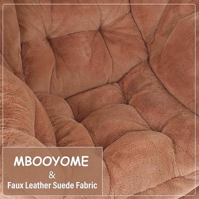 MBOOYOME Lazy Chair with Ottoman, Modern Accent Lounge Armchair with Side