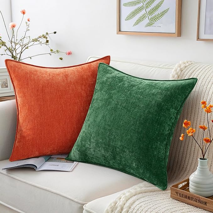 decorUhome Summer Couch Throw Pillow Covers 18x18 Set of 2, Decorative Soft