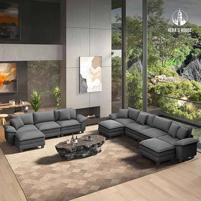HERA'S HOUSE 88" Modular Sectional Sofa, L Shaped Couches