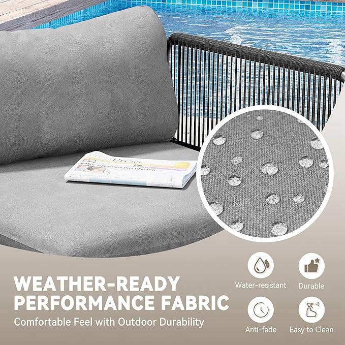 Crestlive Products Outdoor Patio Furniture Set, 6 Seater Modular Oversized