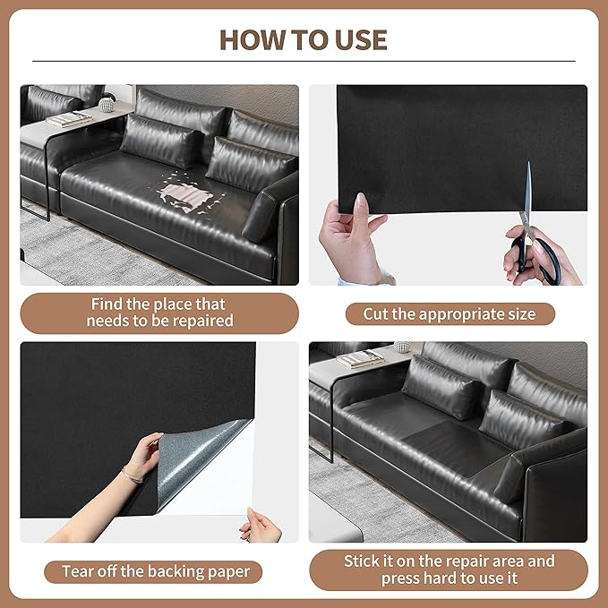 ONine Leather Repair Patch,Self-Adhesive Couch Patch,Multicolor Available