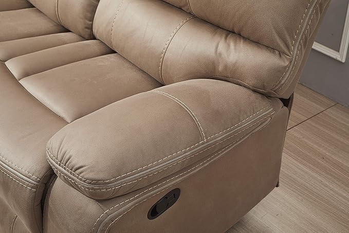 Betsy Furniture Microfiber Reclining Sofa Couch Set Living Room Set 8007