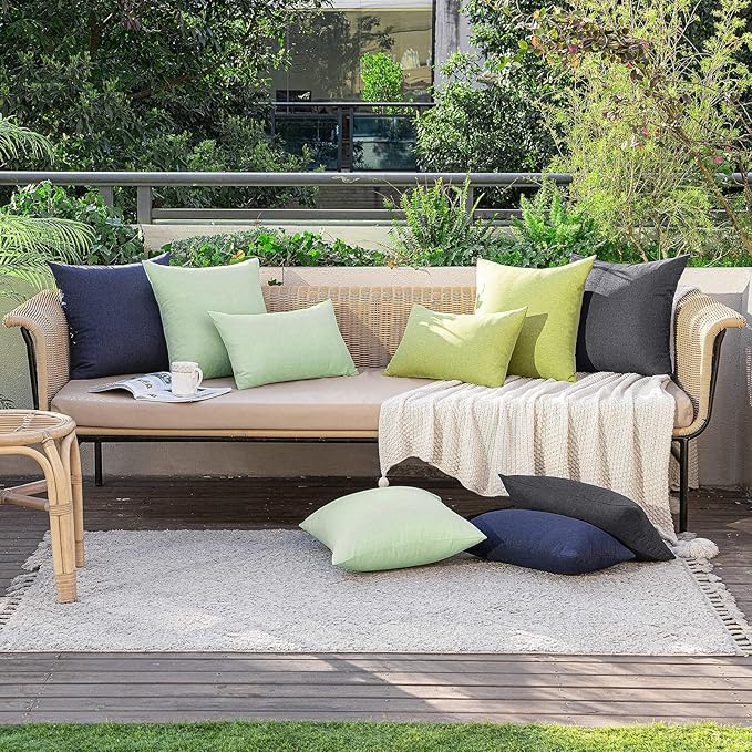 MIULEE Pack of 2 Decorative Outdoor Solid Waterproof Throw Pillow Covers Spring