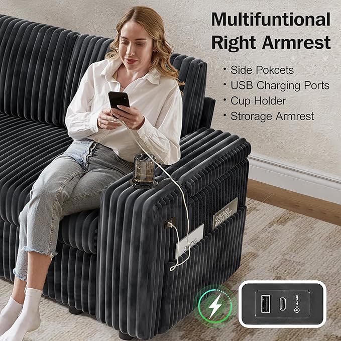 Vipbear 86" Modular Sectional Sleeper Sofa