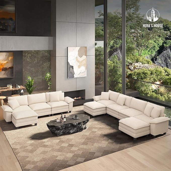 HERA'S HOUSE 158" Modular Sectional Sofa, Oversized U Shaped Couches