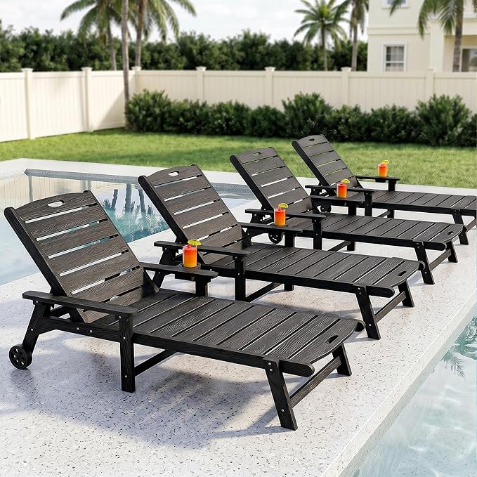 Outdoor Lounge Chair Set of 4
