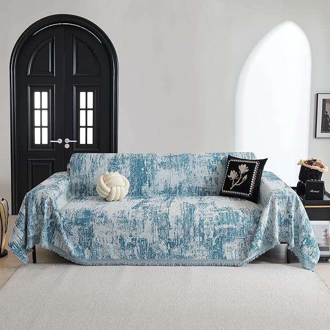 MYSKY HOME Boho Couch Cover for Dogs Washable Sage Abstract Couch Sofa