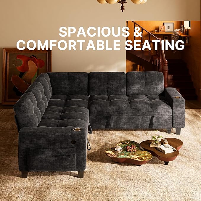 Marsail 84.6" Sectional Sleeper Sofa