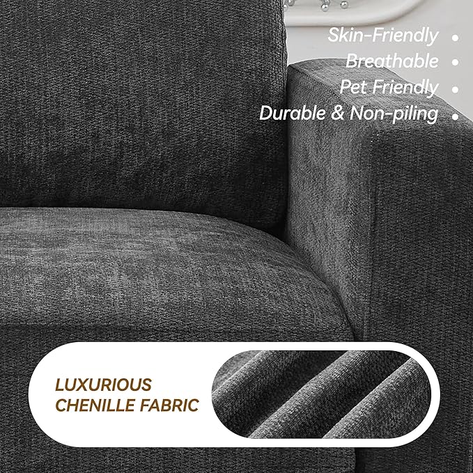 44.2" Chenille Oversized Chair