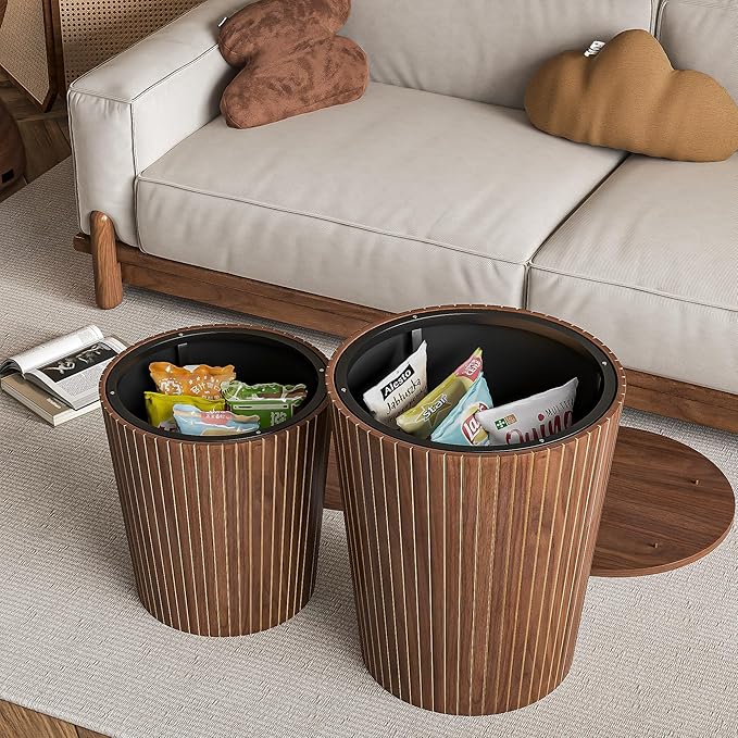 Nesting Coffee Table Set of 2, Round End Table