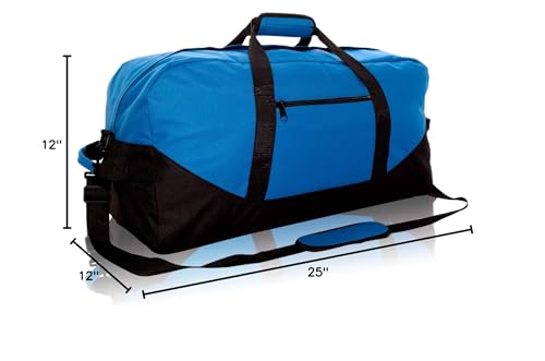 DALIX Big Adventure Large Gym Sports Duffle Bag in Royal Blue-25 inches x 12 inches x 12 inches