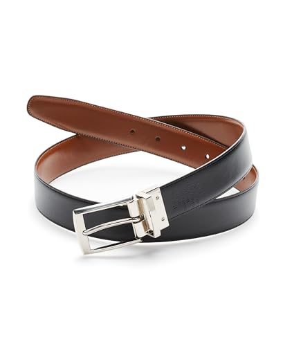 Perry Ellis Men's Portfolio Amigo Reversible Leather Belt, Stitched Edges, Durable, 1.5” Width (Available in Big & Tall), Luggage Brown, 34