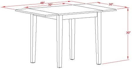 East West Furniture NDVA5-LWH-W 5 Piece Dining Table Set